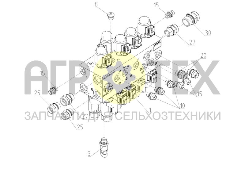 Блок гидравлический (161.09.31.600) (№25 на схеме)